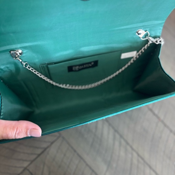 Womens Dasein Green Beaded Evening Clutch Purse with Chain Strap – NWT - Picture 4 of 5